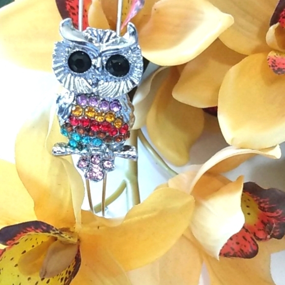BRASH RHINESTONE SILVER OWL HAIRBAND SIZE OS NWT - Picture 5 of 7